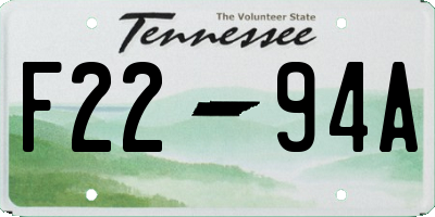 TN license plate F2294A