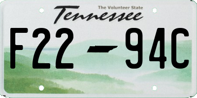 TN license plate F2294C