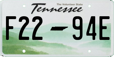 TN license plate F2294E