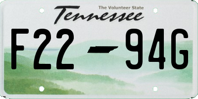 TN license plate F2294G