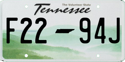 TN license plate F2294J