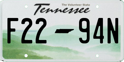 TN license plate F2294N