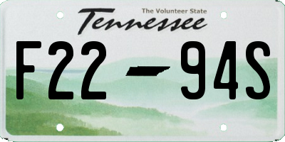 TN license plate F2294S