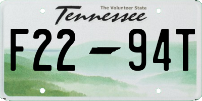 TN license plate F2294T