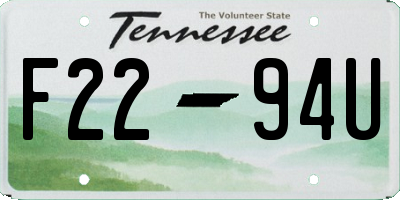 TN license plate F2294U