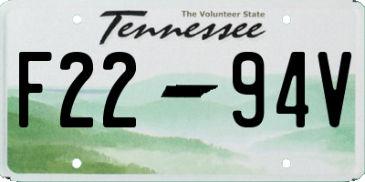 TN license plate F2294V