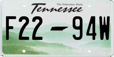 TN license plate F2294W
