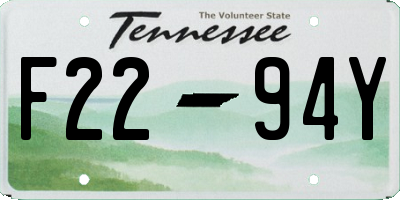 TN license plate F2294Y