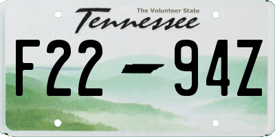 TN license plate F2294Z