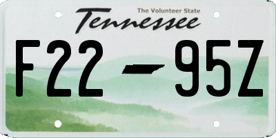 TN license plate F2295Z