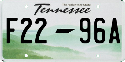 TN license plate F2296A