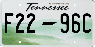 TN license plate F2296C