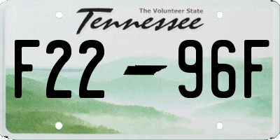 TN license plate F2296F