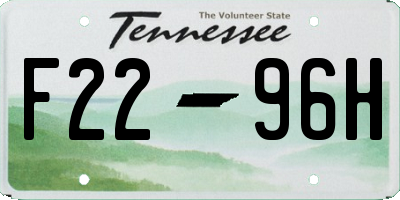 TN license plate F2296H