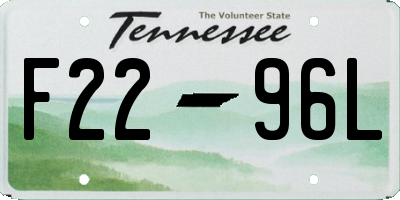 TN license plate F2296L