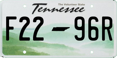 TN license plate F2296R