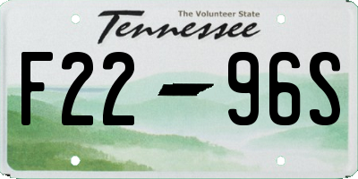 TN license plate F2296S