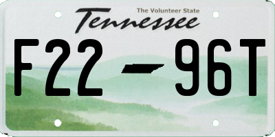 TN license plate F2296T