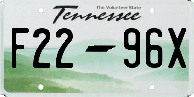 TN license plate F2296X