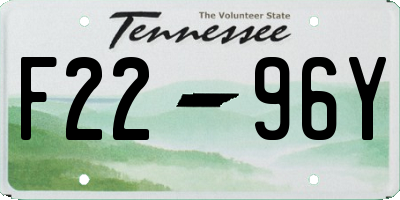 TN license plate F2296Y