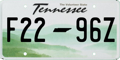 TN license plate F2296Z