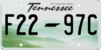 TN license plate F2297C