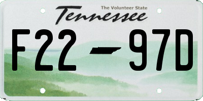 TN license plate F2297D