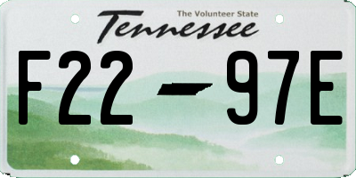 TN license plate F2297E