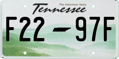TN license plate F2297F