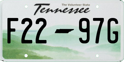TN license plate F2297G