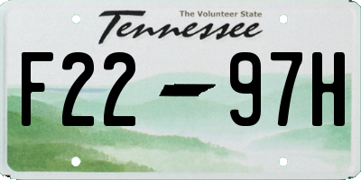 TN license plate F2297H