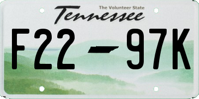 TN license plate F2297K