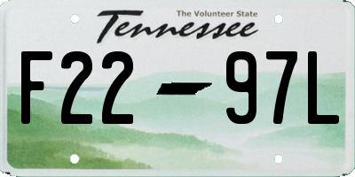 TN license plate F2297L