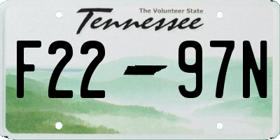 TN license plate F2297N