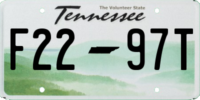 TN license plate F2297T