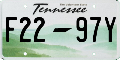 TN license plate F2297Y