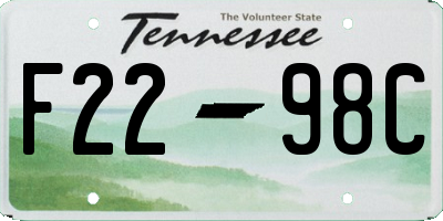 TN license plate F2298C