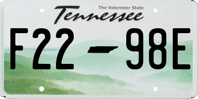 TN license plate F2298E