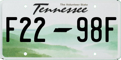 TN license plate F2298F