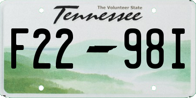TN license plate F2298I