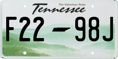 TN license plate F2298J