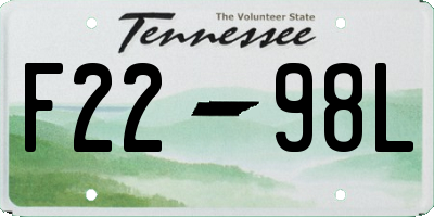 TN license plate F2298L
