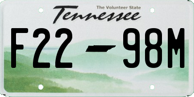 TN license plate F2298M