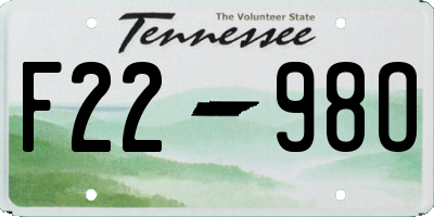 TN license plate F2298O