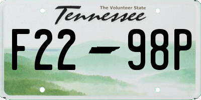TN license plate F2298P