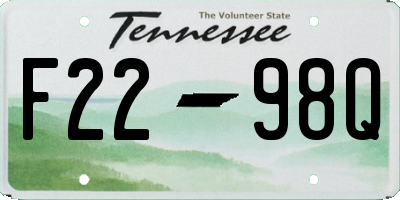 TN license plate F2298Q