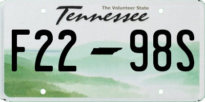 TN license plate F2298S