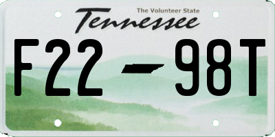 TN license plate F2298T