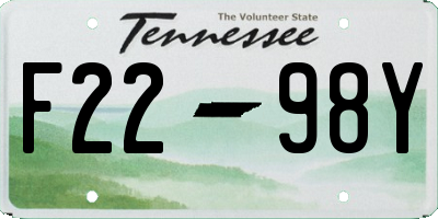 TN license plate F2298Y