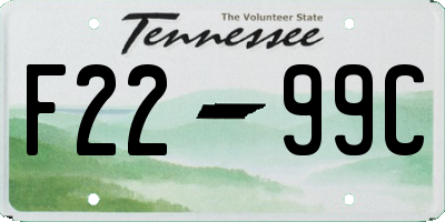TN license plate F2299C